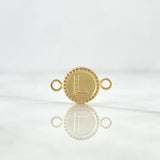 Herraje Letra L Mate 0.65gr / 1.7cm-Circulo Bordeado  Oro Amarillo 18K