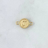 Herraje Letra J Mate 0.6gr / 1.7cm / Circulo Bordeado Oro Amarillo 18K