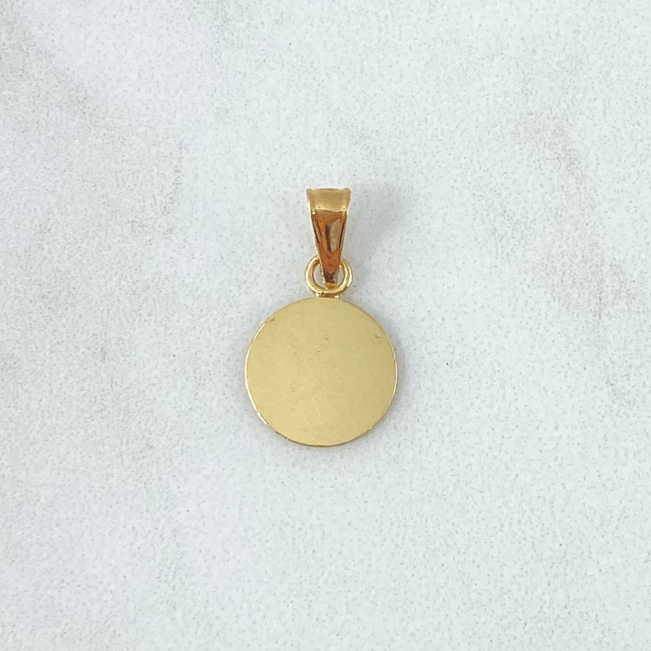 Pendant Circular Plate 0.55gr / 2cm / 0.8in / 18K Gold