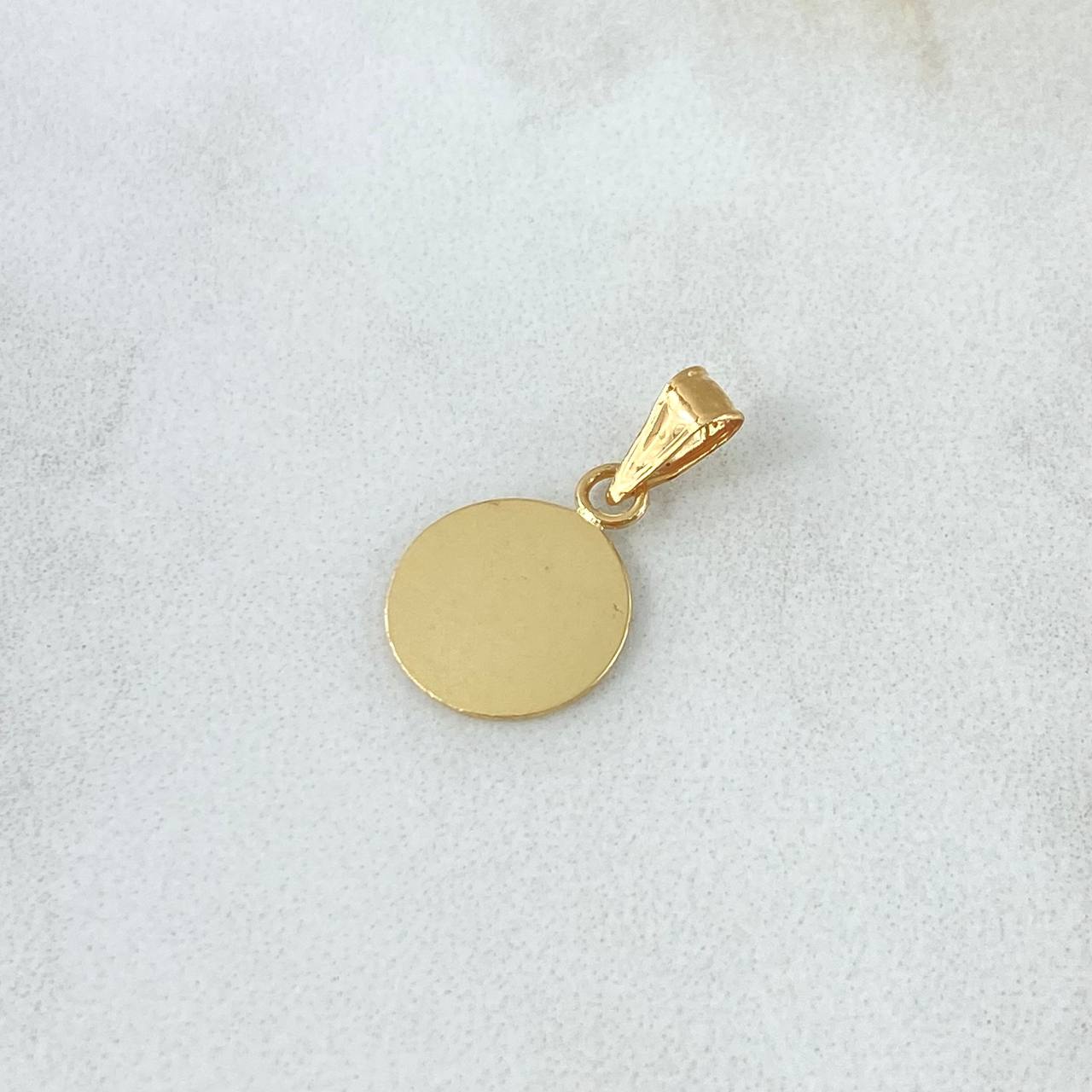 Dije Placa Circulo 0.4gr / 1.7cm / Oro 18K