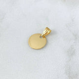 Pendant Smooth Circular Plate 0.55gr / 1cm - 1.6cm / Carved Internal Charger 18K Yellow Gold