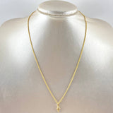 Set Cadena Lazo 0.95gr / 50cm / 1.2mm + Dije Cruz 0.25gr / 1.5cm Lisa 1.2gr Oro Amarillo 18K (Oferta)