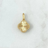 Dije Trebol VCyA 1.7gr / 1.9cm / Diamantado Punteado Oro Amarillo 18K *