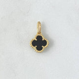 Pendant Trebol VCyA 1.55gr / 1.9cm / Black Onyx Dotted 18K Yellow Gold
