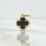 Pendant Trebol VCyA 1.6gr / 1.9cm / Black Onyx Spotted 18K Yellow Gold