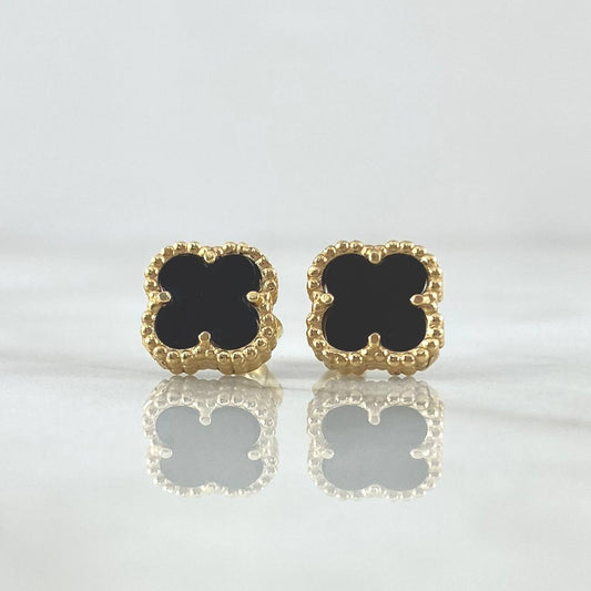 Topos Trebol Negro 2.55gr / 8.9mm Oro Amarillo Nac.Esp. 18K *