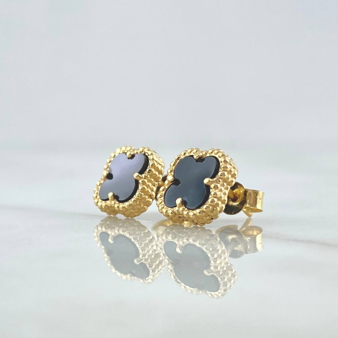 Topos Trebol Negro 2.55gr / 8.9mm Oro Amarillo Nac.Esp. 18K *