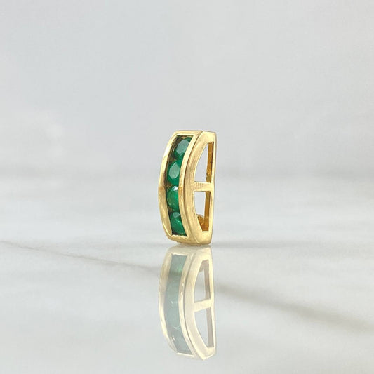 Pendant Omega 2.05gr / 1.4cm Emeralds 54pts Yellow Gold (Jewelry Offer)