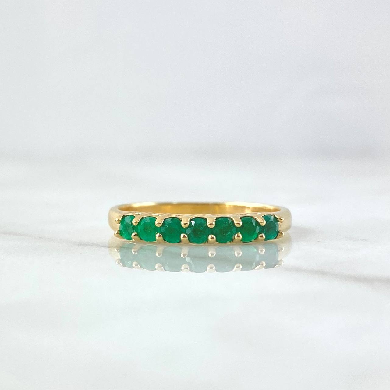 Vertebral Churumbela Ring 2.75gr Size 7 1/2 Emeralds 64pts Yellow Gold (Jewel) ©
