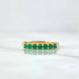Vertebral Churumbela Ring 2.75gr Size 7 1/2 Emeralds 64pts Yellow Gold (Jewel) ©