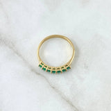 Vertebral Churumbela Ring 2.75gr Size 7 1/2 Emeralds 64pts Yellow Gold (Jewel) ©
