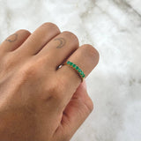 Vertebral Churumbela Ring 2.75gr Size 7 1/2 Emeralds 64pts Yellow Gold (Jewel) ©