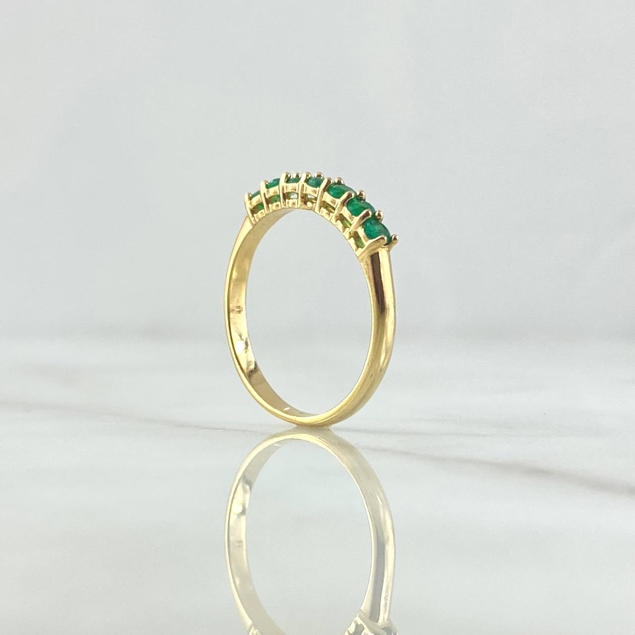 Vertebral Churumbela Ring 2.75gr Size 7 1/2 Emeralds 64pts Yellow Gold (Jewel) ©