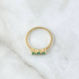 Trinity Ring 1.9gr T6 1/2 Emeralds 36pts Yellow Gold (Jewel)