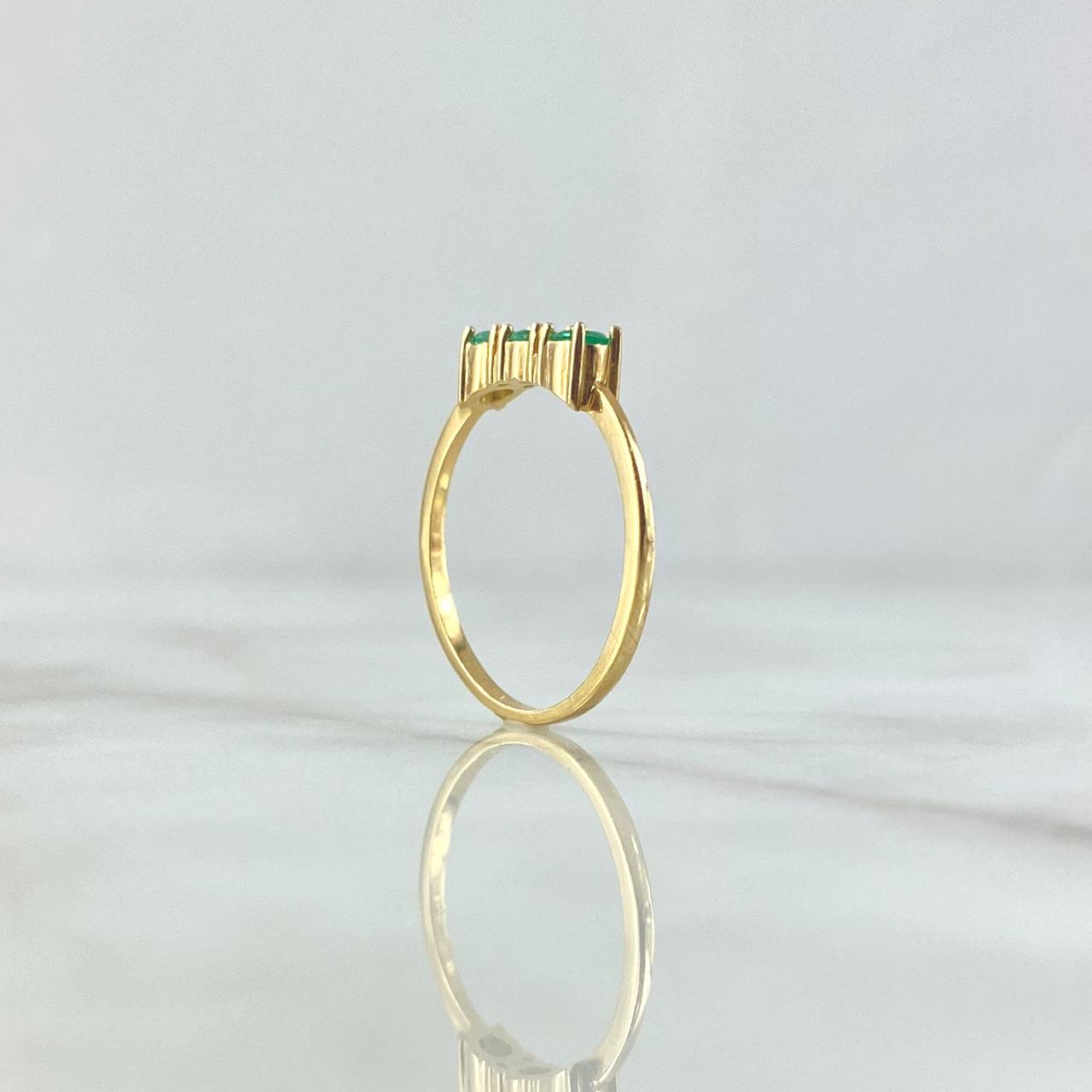 Trinity Ring 1.9gr T6 1/2 Emeralds 36pts Yellow Gold (Jewel)