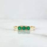 Trinity Ring 1.95gr Size 7 Emeralds 36pts Yellow Gold (Jewel) ©