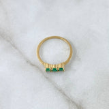 Trinity Ring 1.95gr Size 7 Emeralds 36pts Yellow Gold (Jewel) ©