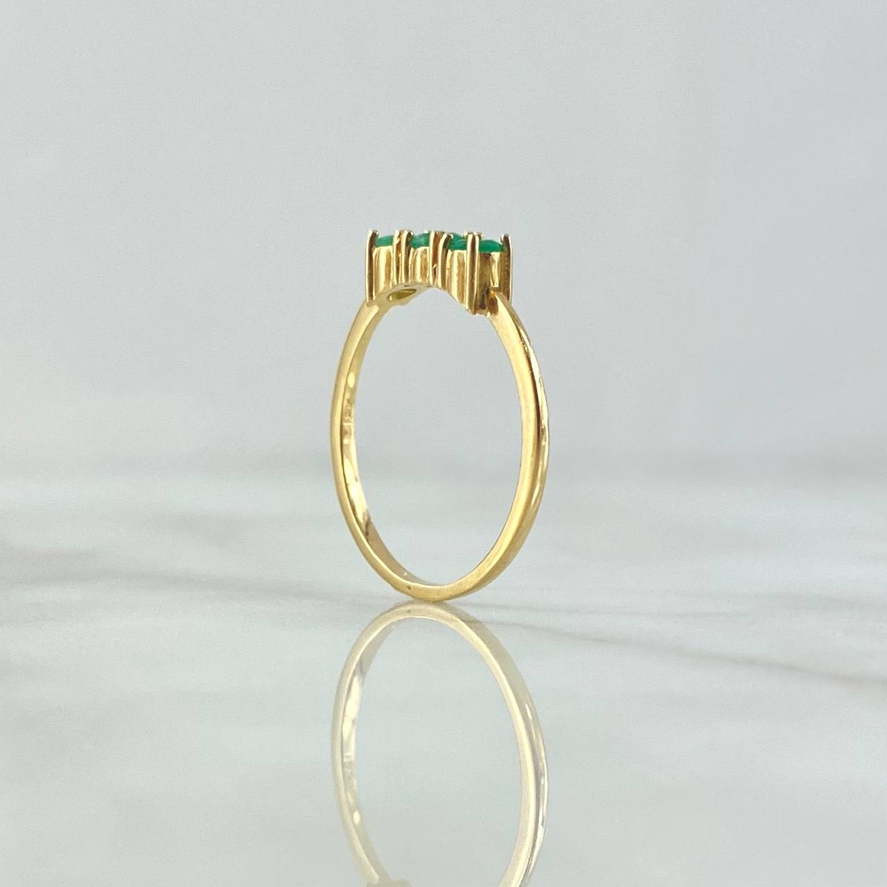 Trinity Ring 1.95gr Size 7 Emeralds 36pts Yellow Gold (Jewel) ©