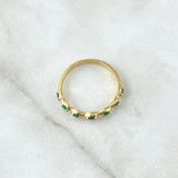 Submerged Segments Ring 2.2gr Size 7 1/4 22pts Emeralds Yellow Gold (Jewel) ©