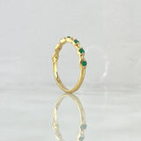 Submerged Segments Ring 2.2gr Size 7 1/4 22pts Emeralds Yellow Gold (Jewel) ©
