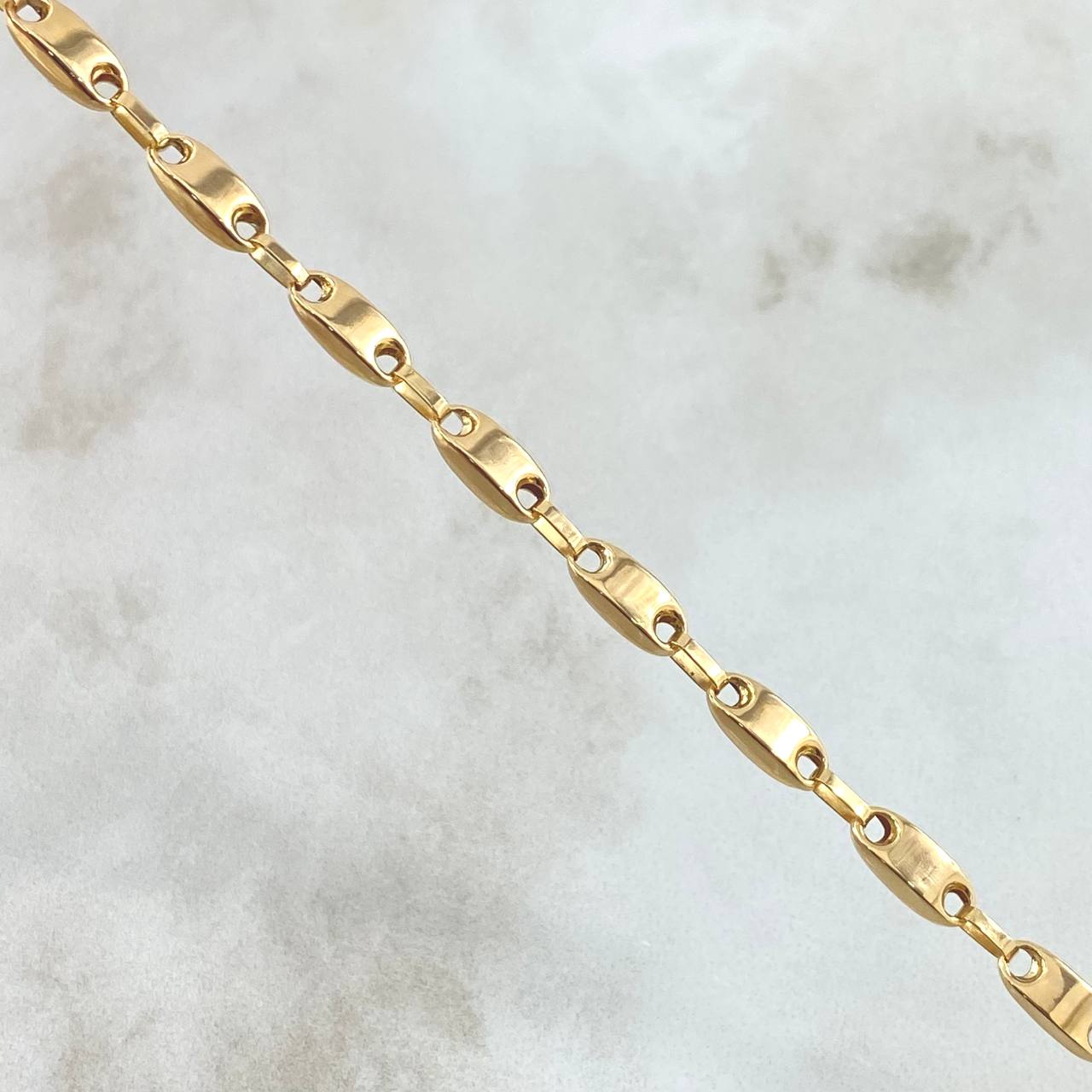 Pulso Rustico Barril 4.5gr / 20cm / 4mm Liso Oro Amarillo 18K