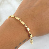 Pulso Rustico Barril 4.5gr / 20cm / 4mm Liso Oro Amarillo 18K