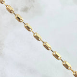 Pulso Rustico Barril Bi-Texturizado 4.5gr / 21.5cm / 4mm Liso Punteado Oro Amarillo 18K
