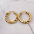 Hoop Earrings Luxe 5.2gr / 3cm / Twisted 18K Yellow Gold $
