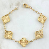 Classic Link Bracelet Clover VCyA 11.9gr / 18cm / 2.7mm Diamond Cut 18K Yellow Gold ©