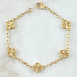 Classic Link Bracelet Clover VCyA 7.65gr / 19cm / 2.5mm Diamond Cut 18K Yellow Gold ©