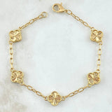 Classic Link Bracelet Clover VCyA 7.65gr / 19cm / 2.5mm Diamond Cut 18K Yellow Gold ©