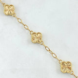 Classic Link Bracelet Clover VCyA 7.65gr / 19cm / 2.5mm Diamond Cut 18K Yellow Gold ©