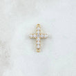 Herraje Cruz Tupida 1.05gr / 2cm / Circones Blancos Oro Amarillo 18K ©