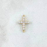 Charm Cross Tupida 1gr / 2cm / White Zircons 18K Yellow Gold ©