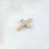 Charm Cross Tupida 1gr / 2cm / White Zircons 18K Yellow Gold ©
