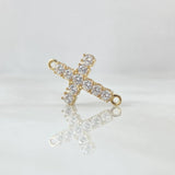 Charm Cross Tupida 1gr / 2cm / White Zircons 18K Yellow Gold ©