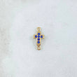 Charm Cross 0.4gr / 1cm / Blue Zircons 18K Yellow Gold ©