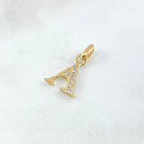 Dije Letra A 1.05gr / 2cm / Circones Blancos Oro Amarillo 18K ©