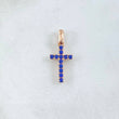 Dije Cruz Tupida 1.25gr / 3cm / Circones Azules Oro Rosa 18K ©