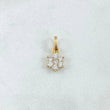 Dije Flor Nevada 0.85gr / 1.5cm / Circones Blancos Oro Amarillo 18K ©