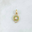 Pendant Rustic Halo 1.55gr / 3cm / Green Zircons - Yellow Gold 18K Iridescent ©