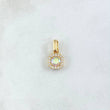 Pendant Square Halo 1.15gr / 2cm / White Zircons - Yellow Gold 18K Iridescent
