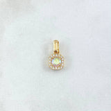 Pendant Square Halo 1.15gr / 2cm / White Zircons - Yellow Gold 18K Iridescent