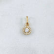 Pendant Halo 0.8gr / 2cm / White Zircons 18K Yellow Gold
