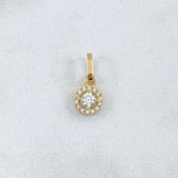 Dije Halo 0.8gr / 2cm / Circones Blancos Oro Amarillo 18K ©