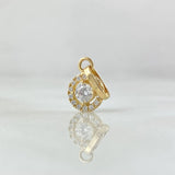 Pendant Halo 0.8gr / 2cm / White Zircons 18K Yellow Gold