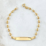 Bracelet Baby GC Rectangular Curved Plate 1.7gr / 15cm / 3.2mm 18K Yellow Gold