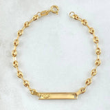Pulso Bebé GC Placa Rectangular Pez Jesus 1.6gr / 14cm / 3.2mm Oro Amarillo 18K