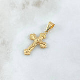 Pendant Cross Christ Three Points 1.4gr / 3.5cm / Polished 18K Yellow Gold