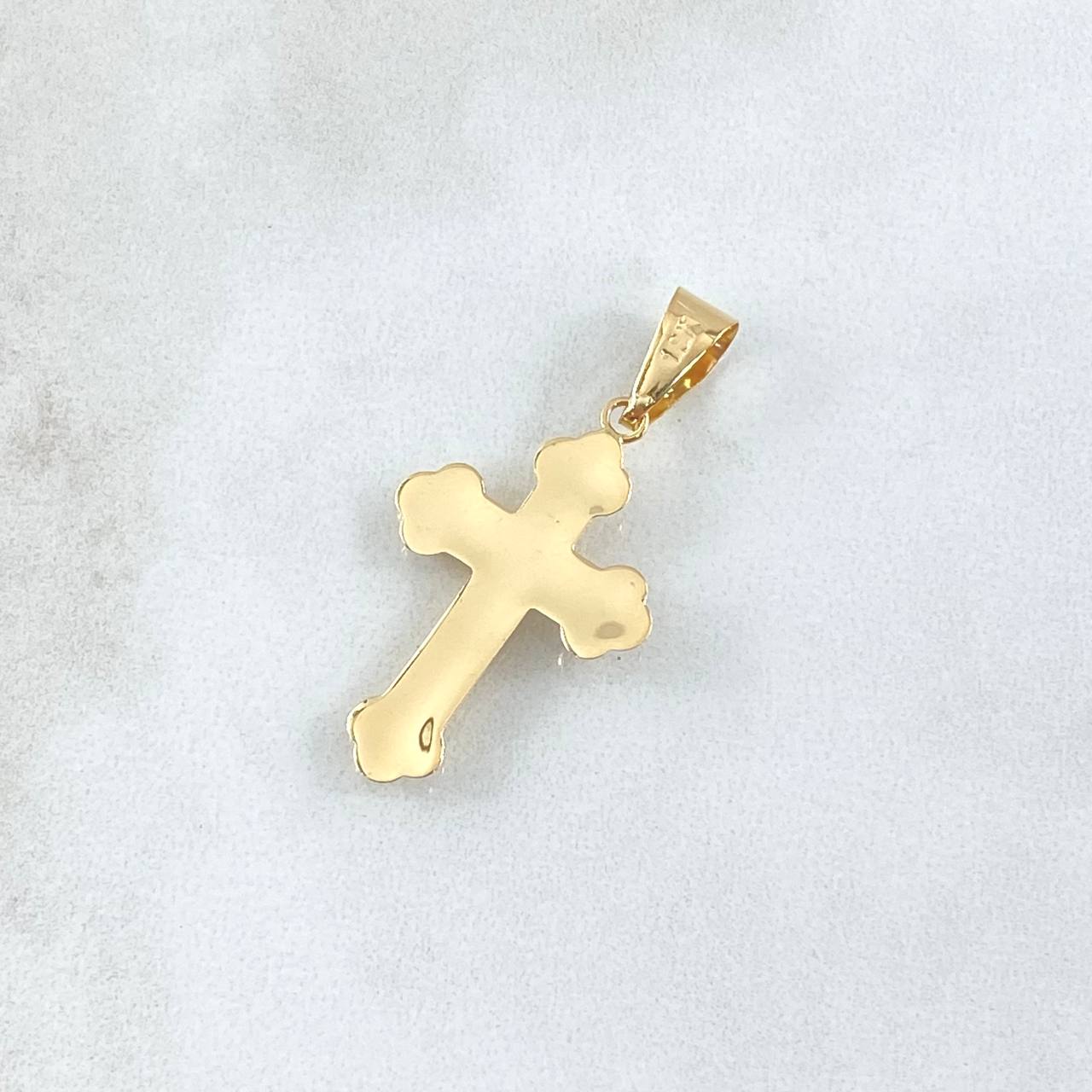 Pendant Cross Christ Three Points 1.4gr / 3.5cm / Polished 18K Yellow Gold